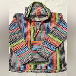 Multicolor Vintage Baja Adult Hooded Jacket Large